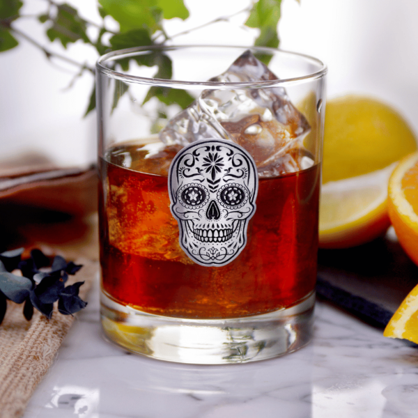 Calavera Silver City Glass Set of 4